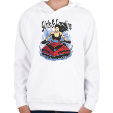 PRINTFASHION Jetskis csaj - Gyerek kapucnis pulóver - Fehér gyerek pulóver, kardigán
