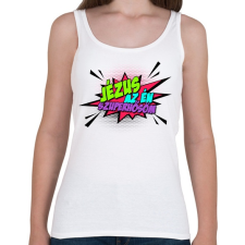 PRINTFASHION Jézus az én Szuperhősöm! - Női atléta - Fehér női trikó