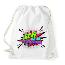 PRINTFASHION Jézus az én Szuperhősöm! - Sportzsák, Tornazsák - Fehér tornazsák