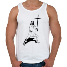 PRINTFASHION Jézus kardja - Férfi atléta - Fehér