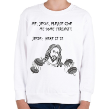 PRINTFASHION Jézus, kérlek adj nekem erőt - Gyerek pulóver - Fehér gyerek pulóver, kardigán