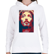 PRINTFASHION Jézus - Női kapucnis pulóver - Fehér