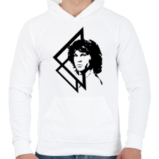 PRINTFASHION Jim Morrison - Férfi kapucnis pulóver - Fehér férfi pulóver, kardigán