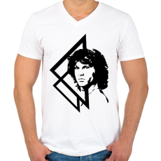 PRINTFASHION Jim Morrison - Férfi V-nyakú póló - Fehér