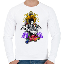 PRINTFASHION Jimi Hendrix - Férfi pulóver - Fehér férfi pulóver, kardigán
