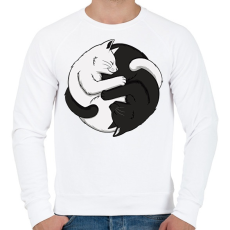 PRINTFASHION Jin-Jang cicák - Férfi pulóver - Fehér