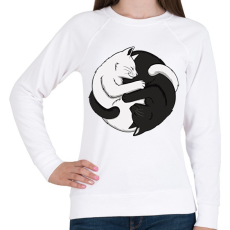 PRINTFASHION Jin-Jang cicák - Női pulóver - Fehér