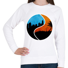 PRINTFASHION Jingjang city and beach - Női pulóver - Fehér