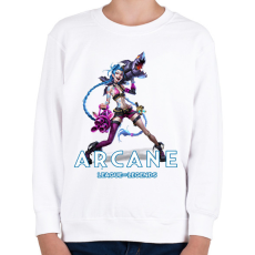 PRINTFASHION Jinx - Arcane - Gyerek pulóver - Fehér