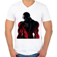 PRINTFASHION Jiren - Férfi V-nyakú póló - Fehér