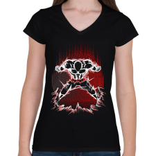 PRINTFASHION jiren - Női V-nyakú póló - Fekete női póló