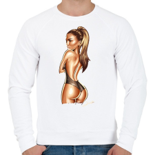 PRINTFASHION Jlo - Férfi pulóver - Fehér férfi pulóver, kardigán