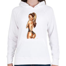 PRINTFASHION Jlo - Női kapucnis pulóver - Fehér