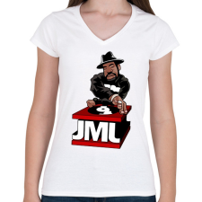 PRINTFASHION JML - Női V-nyakú póló - Fehér női póló