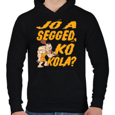 PRINTFASHION Jó a segged, kő kóla? - Férfi kapucnis pulóver - Fekete férfi pulóver, kardigán