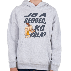 PRINTFASHION Jó a segged, kő kóla? - Gyerek kapucnis pulóver - Sport szürke
