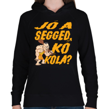 PRINTFASHION Jó a segged, kő kóla? - Női kapucnis pulóver - Fekete női pulóver, kardigán