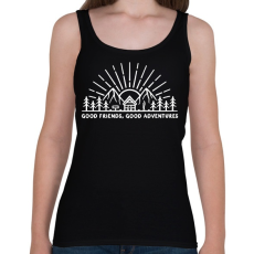 PRINTFASHION Jó barátokkal, jó kalandok - Női atléta - Fekete