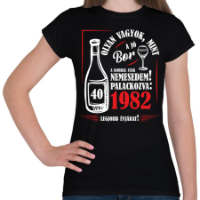 PRINTFASHION Jó bor palackozva - Évszámmal (fehér) - Női póló - Fekete női póló