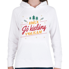 PRINTFASHION Jó kislány - Női kapucnis pulóver - Fehér női pulóver, kardigán