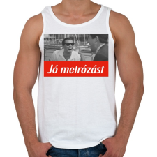 PRINTFASHION Jó metrózást - Férfi atléta - Fehér atléta, trikó