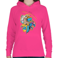 PRINTFASHION Jó rezgések - Női kapucnis pulóver - Fukszia női pulóver, kardigán