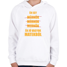 PRINTFASHION Jó vagyok matekból - Gyerek kapucnis pulóver - Fehér gyerek pulóver, kardigán