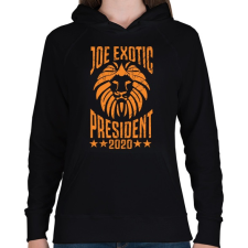PRINTFASHION Joe Exotic elnök 2020 - Női kapucnis pulóver - Fekete női pulóver, kardigán