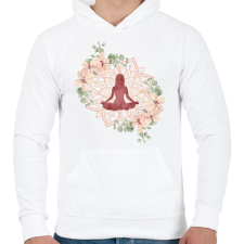 PRINTFASHION Jóga - Férfi kapucnis pulóver - Fehér férfi pulóver, kardigán