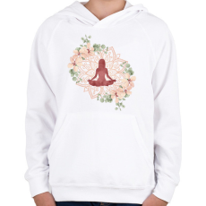 PRINTFASHION Jóga - Gyerek kapucnis pulóver - Fehér