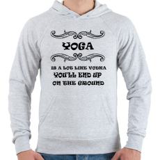 PRINTFASHION JÓGA - Olyan mint a vodka, úgyis a földön kötsz ki - Férfi kapucnis pulóver - Sport szürke