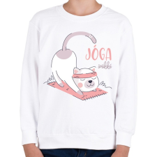 PRINTFASHION Jóga örökké - Cicás - Gyerek pulóver - Fehér gyerek pulóver, kardigán