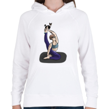 PRINTFASHION Jóga póz - Női kapucnis pulóver - Fehér női pulóver, kardigán