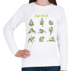 PRINTFASHION Jóga pózok - Női pulóver - Fehér