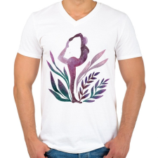 PRINTFASHION Jógás póz - Férfi V-nyakú póló - Fehér férfi póló