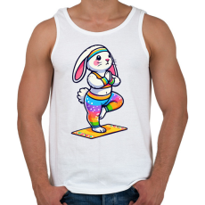 PRINTFASHION Jógázó nyuszi - Férfi atléta - Fehér