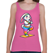 PRINTFASHION Jógázó nyuszi - Női atléta - Rózsaszín női trikó
