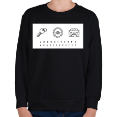 PRINTFASHION Jogosítvány megszerezve - Gyerek pulóver - Fekete