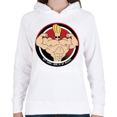 PRINTFASHION Johhny Bravo - Női kapucnis pulóver - Fehér
