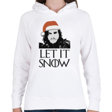 PRINTFASHION John Snow - Let it snow - Női kapucnis pulóver - Fehér