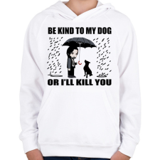 PRINTFASHION John Wick dog - Gyerek kapucnis pulóver - Fehér gyerek pulóver, kardigán