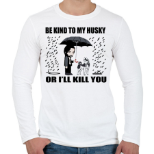 PRINTFASHION John Wick Husky - Férfi hosszú ujjú póló - Fehér férfi póló