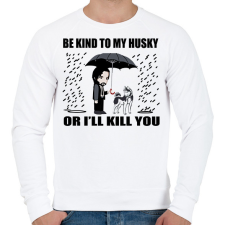 PRINTFASHION John Wick Husky - Férfi pulóver - Fehér férfi pulóver, kardigán