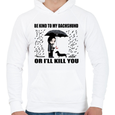 PRINTFASHION John Wick tacskó  - Férfi kapucnis pulóver - Fehér férfi pulóver, kardigán