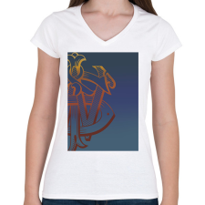 PRINTFASHION johnnie walker - Női V-nyakú póló - Fehér női póló
