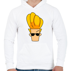 PRINTFASHION johnny bravo - Férfi kapucnis pulóver - Fehér