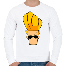 PRINTFASHION johnny bravo - Férfi pulóver - Fehér férfi pulóver, kardigán