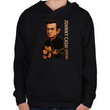 PRINTFASHION Johnny Cash Legend - Gyerek kapucnis pulóver - Fekete gyerek pulóver, kardigán