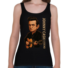 PRINTFASHION Johnny Cash Legend - Női atléta - Fekete női trikó