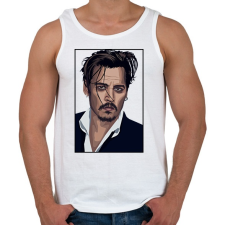PRINTFASHION Johnny Depp - Férfi atléta - Fehér atléta, trikó